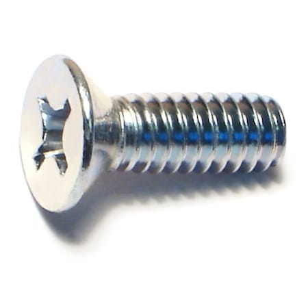Midwest Fastener 1/4"-20 x 3/4 in Phillips Flat Machine Screw, Zinc Plated Steel, 100 PK 07306